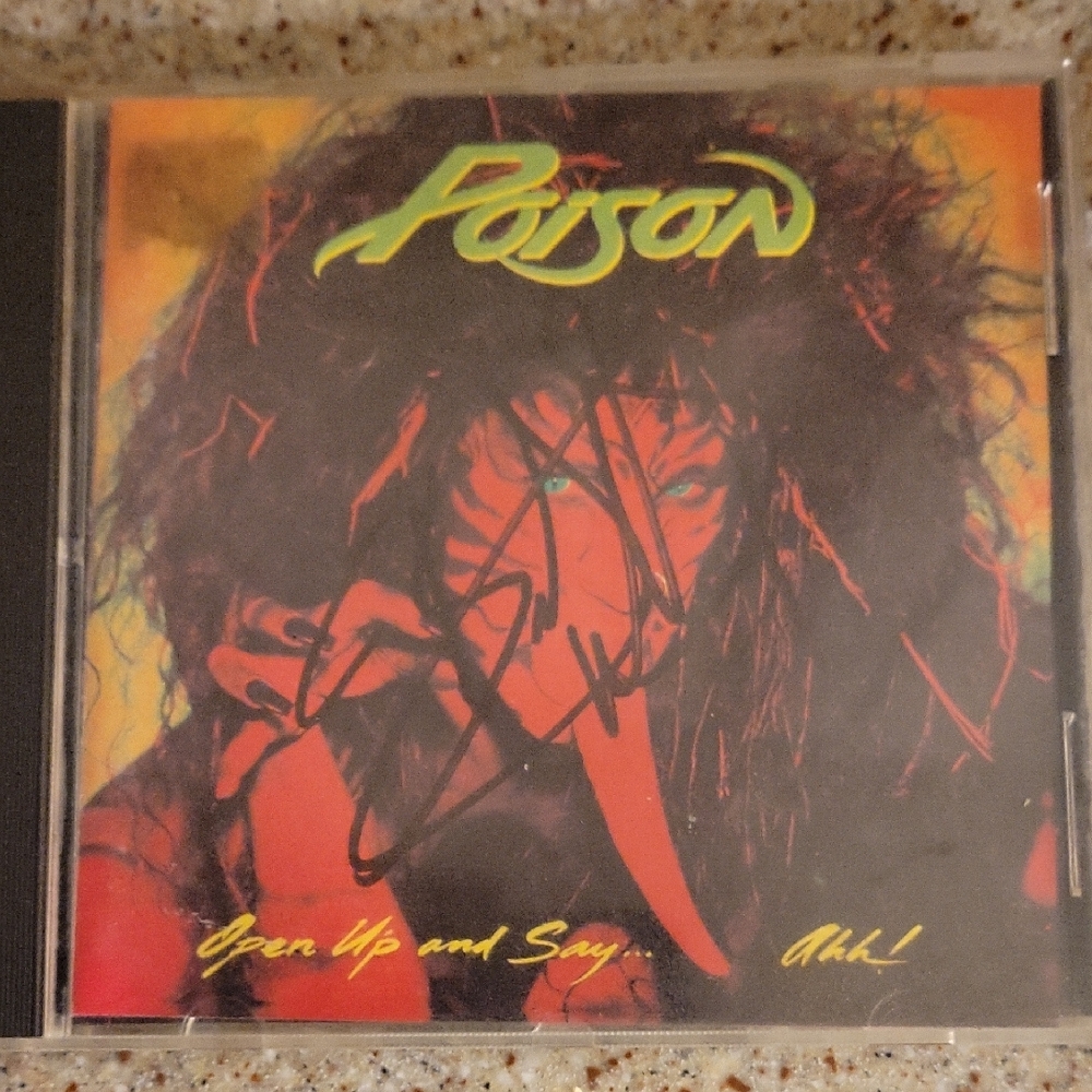 Poison 'Open Up and Say... Ahh!' CD Autographed By All Band Members. Rare Cd.